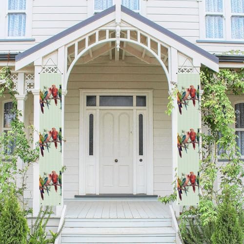 2 Stück Willkommensbanner zum Aufhängen, für Frühling und Sommer, Haustür, Veranda, Banner, bunte Papageien auf Baum, saisonales Türschild zum Aufhängen, Veranda-Schild, Bauernhaus, Innenwand 2 Stück Willkommensbanner zum Aufhängen, für Frühling und Sommer, Haustür, Veranda, Banner, bunte Papageien auf Baum, saisonales Türschild zum Aufhängen, Veranda-Schild, Bauernhaus, Innenwand von TRSGKSQP