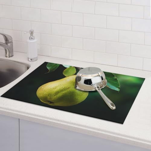 Abtropfmatte für Küchentheke, groß, super saugfähig, Abtropfmatte, Birnen auf dem Baum, Mikrofaser, Abtropfmatte, rutschfest, für Spülen, Kaffeemaschine, 61 x 46 cm Abtropfmatte für Küchentheke, groß, super saugfähig, Abtropfmatte, Birnen auf dem Baum, Mikrofaser, Abtropfmatte, rutschfest, für Spülen, Kaffeemaschine, 61 x 46 cm von TRSGKSQP