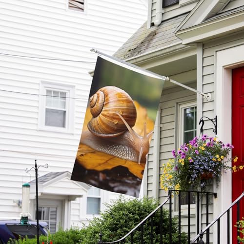 Flaggen-Banner, doppelseitige Gartenflaggen, lichtbeständig, für draußen, Willkommensflagge, Schnecke in Blättern, Grußbanner, personalisierte Urlaubsflagge für Partyhaus von TRSGKSQP