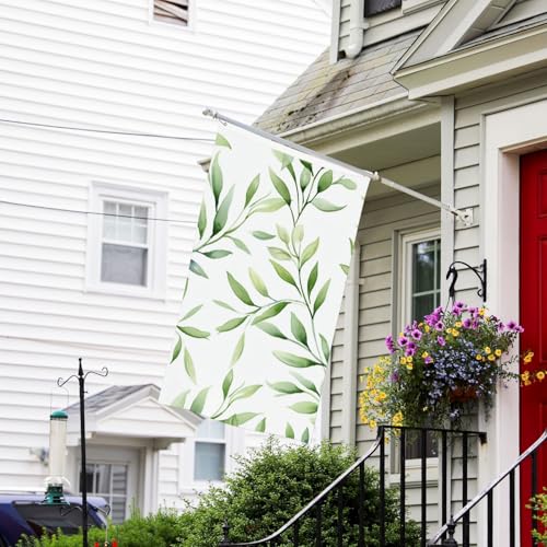 Flaggen-Banner, doppelseitige Gartenflaggen, lichtbeständig, für draußen, Willkommensflagge, grüne Blätter, Grußbanner, personalisierte Urlaubsflagge für Partyhaus von TRSGKSQP