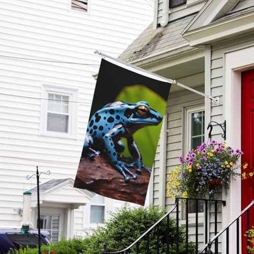 Flaggenbanner, doppelseitige Gartenflaggen, lichtbeständig, für draußen, Willkommensflagge, Pfeilfrosch, blaues Grußbanner, personalisierte Urlaubsflagge für Partyhaus Flaggenbanner, doppelseitige Gartenflaggen, lichtbeständig, für draußen, Willkommensflagge, Pfeilfrosch, blaues Grußbanner, personalisierte Urlaubsflagge für Partyhaus von TRSGKSQP