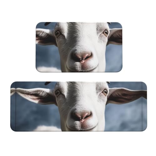 TRSGKSQP Ziegen-Küchenmatten für Boden, Küchenteppiche, 2er-Set, rutschfeste gepolsterte Bodenmatte, Teppich, saugfähig, waschbar, Läufer, Stehmatte für Waschtisch, 43 x 75 cm + 43 x 120 cm TRSGKSQP Ziegen-Küchenmatten für Boden, Küchenteppiche, 2er-Set, rutschfeste gepolsterte Bodenmatte, Teppich, saugfähig, waschbar, Läufer, Stehmatte für Waschtisch, 43 x 75 cm + 43 x 120 cm von TRSGKSQP