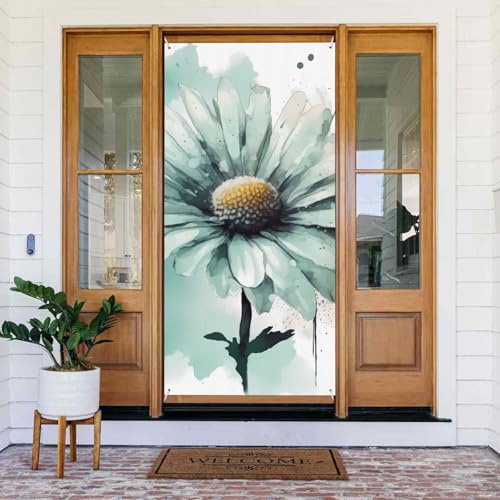 Türabdeckung mit Aufschrift "Welcome Spring", großes Banner zum Aufhängen, Minzgrün, Aquarell, Gänseblümchen, Willkommensschild, französische Privatsphäre, Fenstervorhänge, Fotografie-Hintergrund Türabdeckung mit Aufschrift "Welcome Spring", großes Banner zum Aufhängen, Minzgrün, Aquarell, Gänseblümchen, Willkommensschild, französische Privatsphäre, Fenstervorhänge, Fotografie-Hintergrund von TRSGKSQP