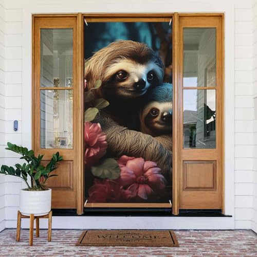 Welcome Spring Door Cover Large Hanging Banner A sloth and a baby sloth Welcome Porch Sign French Privacy Door Window Curtains Photography Background Seasonal Outdoor Decoration Welcome Spring Door Cover Large Hanging Banner A sloth and a baby sloth Welcome Porch Sign French Privacy Door Window Curtains Photography Background Seasonal Outdoor Decoration von TRSGKSQP