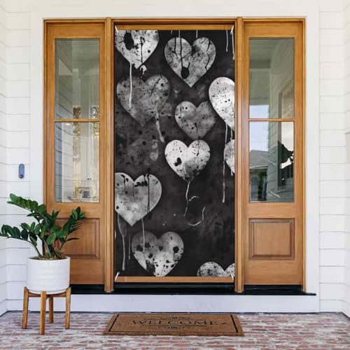 Welcome Spring Door Cover Large Hanging Banner Black and White Heart Shape Welcome Porch Sign French Privacy Door Window Curtains Photography Background Seasonal Outdoor Decoration Welcome Spring Door Cover Large Hanging Banner Black and White Heart Shape Welcome Porch Sign French Privacy Door Window Curtains Photography Background Seasonal Outdoor Decoration von TRSGKSQP