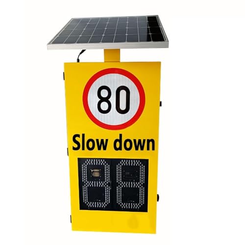 LED-Radar-Feedback-Schild, Geschwindigkeitsanzeige, Verkehr mit Zubehör, Warntafel, mit Schloss for Öffnen und Schließen, benutzerdefiniertes Limit, einfache Wartung(Solarenergy) von TRTDYFKH
