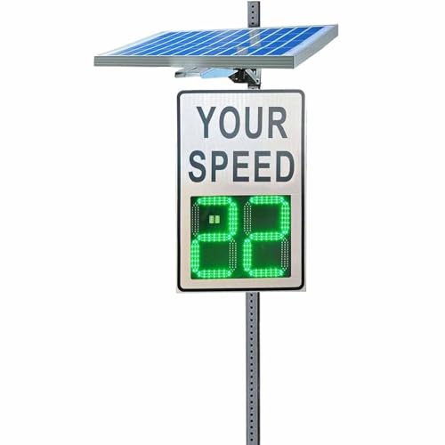 Radar-Geschwindigkeitsanzeige - Integrierte Solarenergie, Anzeige, for Autobahnen, geschwindigkeitsbegrenzte Straßen mit Zubehör(A,20 * 27in) von TRTDYFKH