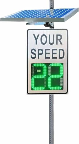 Radar-Geschwindigkeitsanzeige - Integrierte Solarenergie, Anzeige, for Autobahnen, geschwindigkeitsbegrenzte Straßen mit Zubehör(A,24 * 35in) von TRTDYFKH