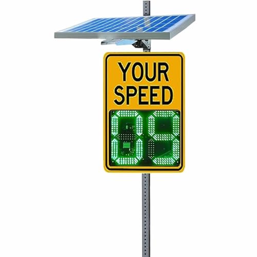 Radar-Geschwindigkeitsanzeige - Integrierte Solarenergie, Anzeige, for Autobahnen, geschwindigkeitsbegrenzte Straßen mit Zubehör(B,20 * 27in) von TRTDYFKH