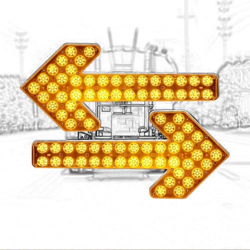 Verkehrspfeil-Brettleuchte (Paar) 12 V-24 V wasserdichte Fahrzeug-LED-Leuchten Signal Bewässerungswagen Kehrmaschine Arbeitsauto Baupilot(14in) von TRTDYFKH