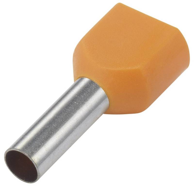 TRU COMPONENTS Aderendhülsen TRU COMPONENTS 1091317 Zwillings-Aderendhülse 0.5 mm² Teilisoliert Ora, TE050-08OR von TRU COMPONENTS