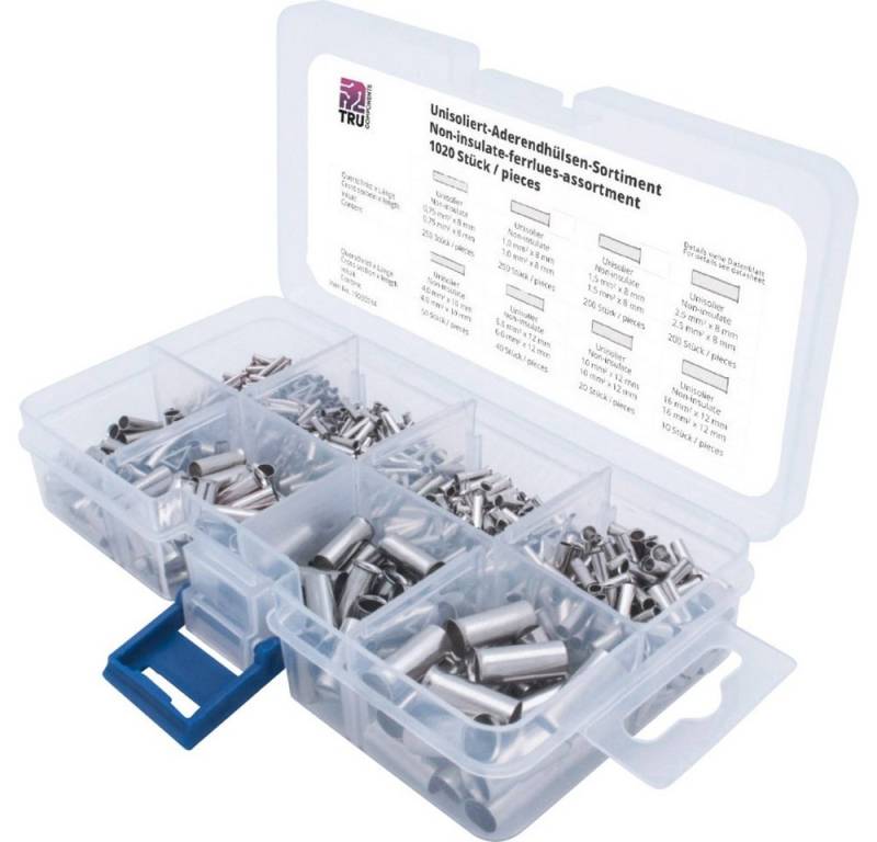 TRU COMPONENTS Aderendhülsen TRU COMPONENTS T1903C034 Aderendhülsen-Sortiment 0.75 mm², 1 mm², 1.5, T1903C034 von TRU COMPONENTS