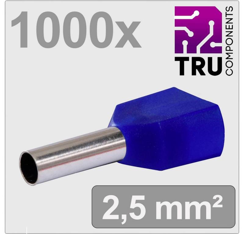 TRU COMPONENTS Aderendhülsen TRU COMPONENTS TC-13377240 Zwillings-Aderendhülse 2.5 mm² Teilisoliert, T24C025 von TRU COMPONENTS