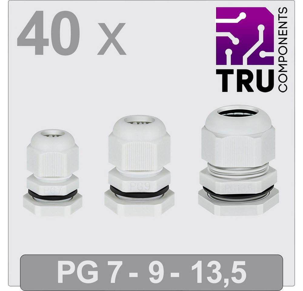 TRU COMPONENTS Kabelverbinder-Sortiment TRU COMPONENTS TC-13448364 Kabelverschraubung PG7, PG9, PG13 Polyami, T24CA122 TRU COMPONENTS Kabelverbinder-Sortiment TRU COMPONENTS TC-13448364 Kabelverschraubung PG7, PG9, PG13 Polyami, T24CA122 von TRU COMPONENTS