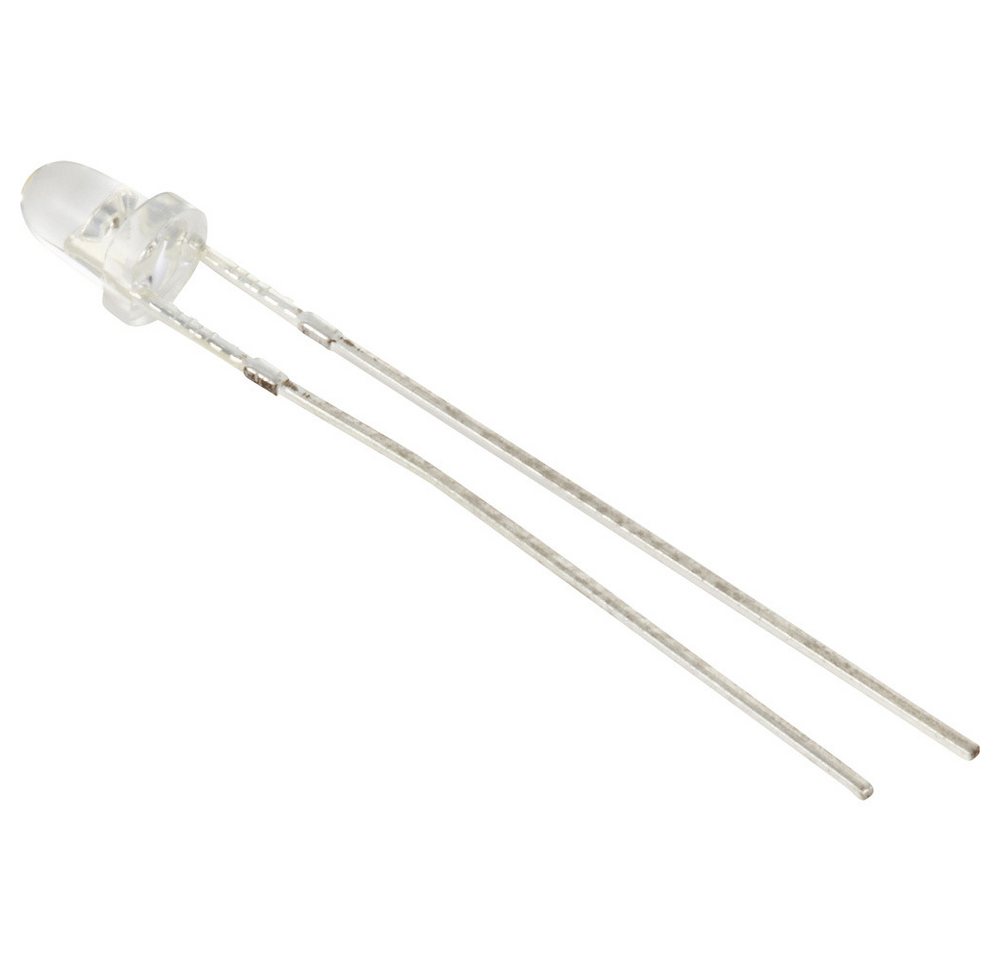 TRU COMPONENTS LED-Leuchtmittel TRU COMPONENTS LED bedrahtet Warmweiß Halbrund 3 mm 70000 mcd 15 ° von TRU COMPONENTS