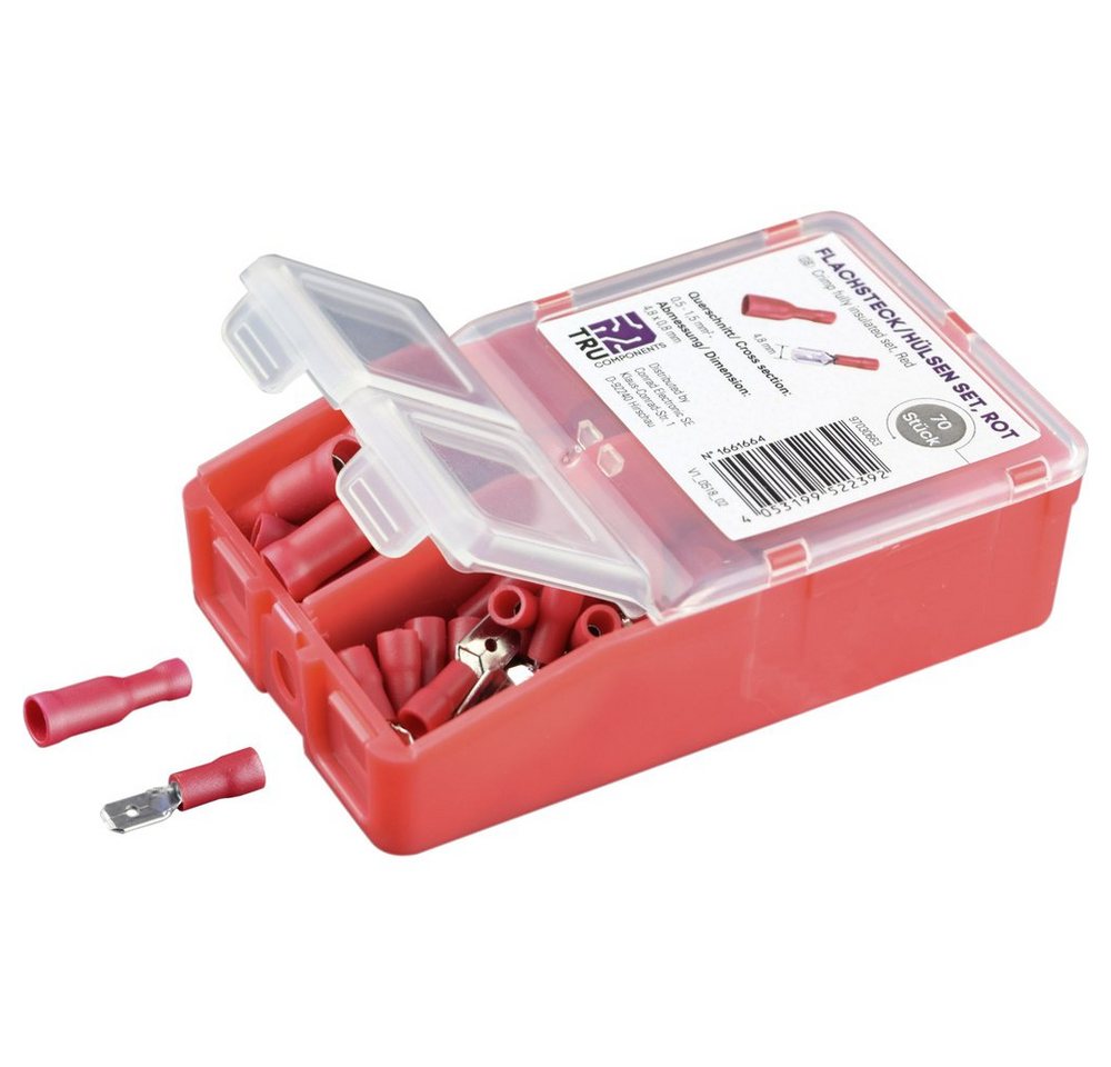 TRU COMPONENTS Ringkabelschuh TRU COMPONENTS Quetschverbinder-Sortiment 0.5 mm² 1.5 mm² Rot 140 St., TC-6646656 TRU COMPONENTS Ringkabelschuh TRU COMPONENTS Quetschverbinder-Sortiment 0.5 mm² 1.5 mm² Rot 140 St., TC-6646656 von TRU COMPONENTS