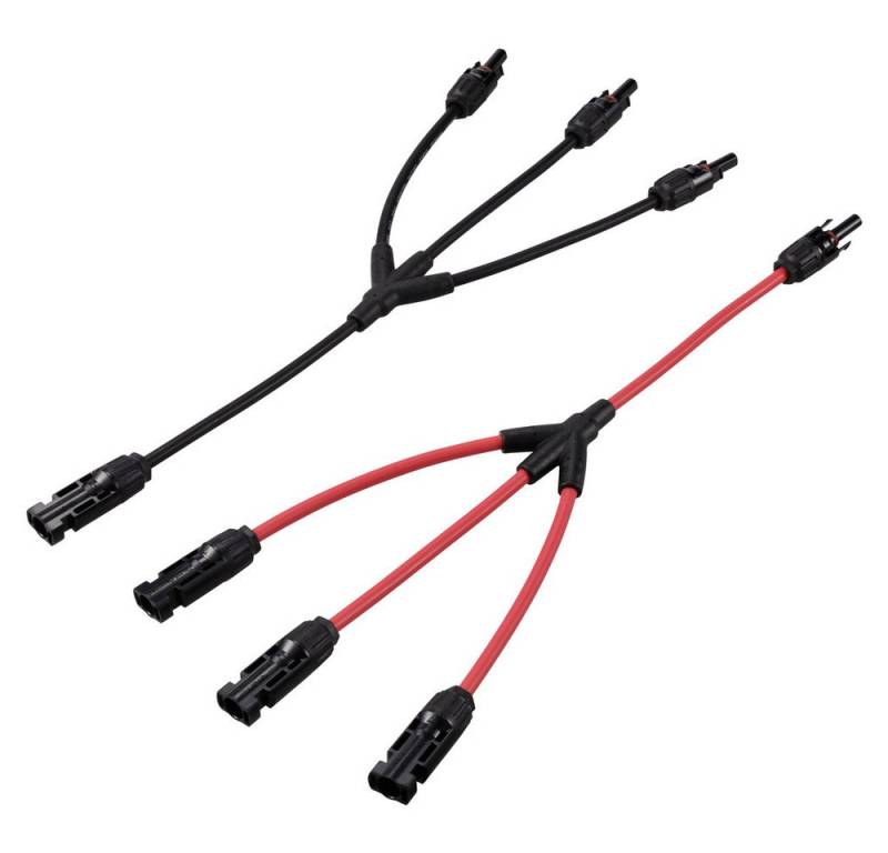 TRU COMPONENTS Rundstecker Je 1x Verteiler Y Solarstecker Stecker auf 3x Buchse + Buchse auf 3x S, TC-12195664 von TRU COMPONENTS