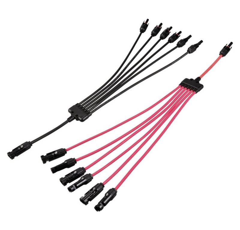 TRU COMPONENTS Rundstecker Je 1x Verteiler Y Solarstecker Stecker auf 6x Buchse + Buchse auf 6x S, TC-12195672 von TRU COMPONENTS