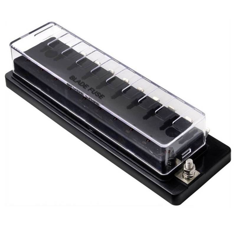 TRU COMPONENTS Sicherungshalter Flachsicherungs-Halter für 10 Sicherungen, mit Statusanzeige von TRU COMPONENTS