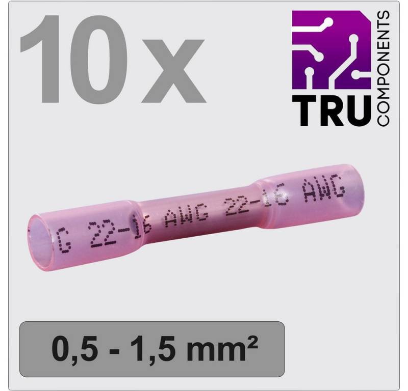 TRU COMPONENTS Stoßverbinder TRU COMPONENTS TC-13448492 Stoßverbinder mit Schrumpfschlauch 0.5 mm², T24C037 von TRU COMPONENTS