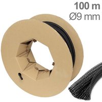 TRU COMPONENTS TC-12352452 T24CA012 Geflechtschlauch Schwarz Polyester 9 bis 10mm 100m von TRU Components