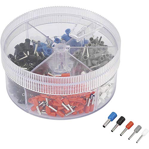 TRU COMPONENTS 737074 Aderendhülsen-Sortiment 0.5 mm², 0.75 mm², 1 mm², 1.5 mm², 2.5 mm² Teilisoliert Weiß, Grau, Rot, von TRU Components