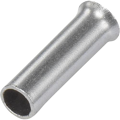 TRU COMPONENTS EN25-08 Endkappe, einfach, 2,50 mm² x 8 mm, nicht isoliert, Metall, 100 Stück von TRU Components