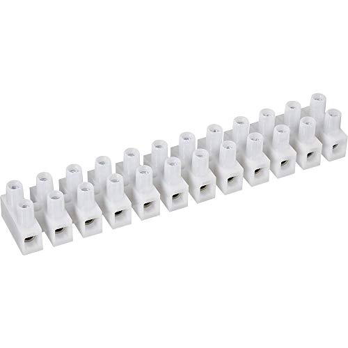 TRU COMPONENTS 523702 Domino-Klemmleiste, flexibel: 0,5-1,5 mm², starr: 0,5-1,5 mm², Anzahl der Pole (num): 12, weiß, 10 Stück von TRU Components