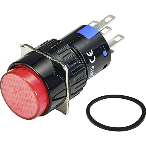 TRU COMPONENTS Rückruf beleuchteter Druckschalter 250 V/AC 3 A 1 x On/(Off) mit roter Rückruf (Ø) 18 mm IP65 1 Stück von TRU Components
