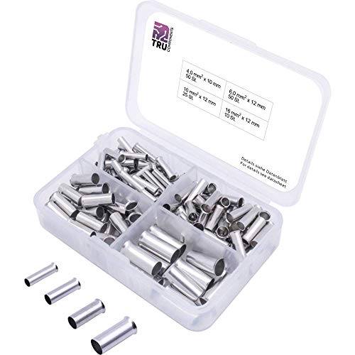 TRU COMPONENTS Sortiment Einzelhülsen 4 mm² nicht isoliert Silber 135 St von TRU Components