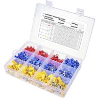 TRU COMPONENTS TC-11991832 Ringkabelschuh-Sortiment Teilisoliert 0.5mm² 6mm² Rot, Blau, Gelb 505St. von TRU Components