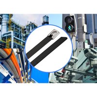 TRU COMPONENTS TC-12647612 Stahlkabelbinder 290 mm 7.9 mm AISI 304 mit Beschichtung 100 St. von TRU Components