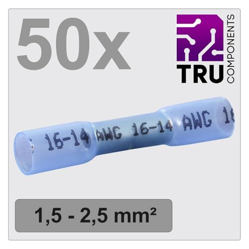 TRU COMPONENTS TC-12888404 Stoßverbinder mit Schrumpfschlauch 1.5 mm² 2.5 mm² Vollisoliert Blau 50 St. TRU COMPONENTS TC-12888404 Stoßverbinder mit Schrumpfschlauch 1.5 mm² 2.5 mm² Vollisoliert Blau 50 St. von TRU Components