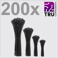 TRU COMPONENTS TC-12888552 T24CA070 Kabelbinder 100 mm, 150 mm, 200 mm, 300 mm 3.6 mm Schwarz UV-sta TRU COMPONENTS TC-12888552 T24CA070 Kabelbinder 100 mm, 150 mm, 200 mm, 300 mm 3.6 mm Schwarz UV-sta von TRU Components