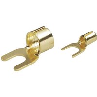 TRU COMPONENTS TC-2527007 Gabelkabelschuh 2.50mm² Loch-Ø=6mm Unisoliert Gold 100St. von TRU Components