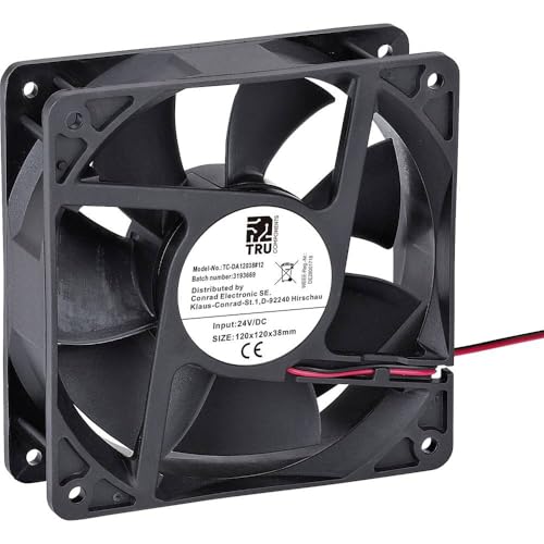 TRU COMPONENTS TC-DA12038-12 Axialventilator 24 V/DC 220.8 m³/h (L x B x H) 120 x 120 x 38 mm von TRU Components