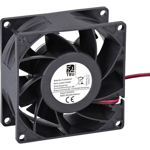 TRU COMPONENTS TC-DA8038-B1 Axiallüfter 24 V/DC 110 m³/h (L x B x H) 80 x 80 x 38 mm von TRU Components