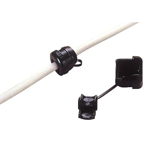 TRU COMPONENTS TC-SRR5R2203 Zugentlastung Klemm-Ø (max.) 7.4 mm Plattenstärke (max.) 2.5 mm Polyamid Schwarz 100 St. von TRU Components