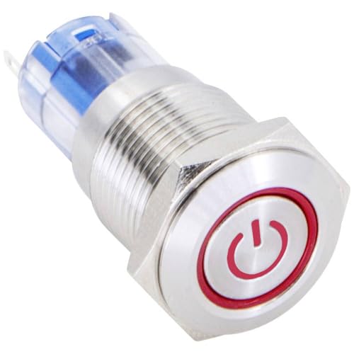 TRU Components 1303020 LAS2GQF-11ET/R/12V/S/P Drucktaster 48 V/DC 2 A 1 x EIN/(EIN) tastend Rot IP65 1 St. von TRU Components
