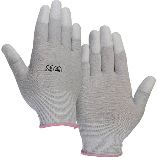 TRU Components EPAHA-RL-L ESD-Handschuh mit Beschichtung an den Fingerspitzen Kleider-Groeße: L Pol von TRU Components