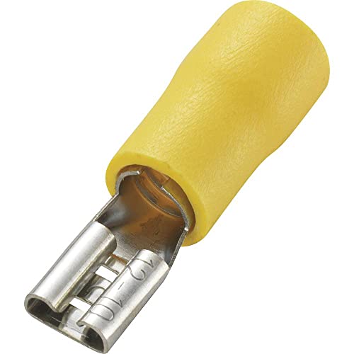 TRU Components 1572191 Flachsteckhülse Steckbreite: 4.8mm Steckdicke: 0.5mm 180° Teilisoliert Gelb von TRU Components