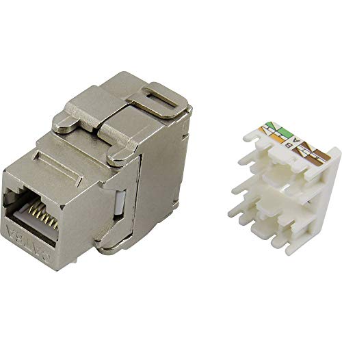 Modularer Stecker, weiblich, ohne Werkzeug, TRU COMPONENTS 1425903 RJ45 Cat6 Buchse, gerade, Metall, 1 Stück von TRU Components