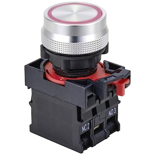 TRU COMPONENTS TC-10091040 ONPOW26-11E/R/12V Druckschalter 250 V 5 A 1 x Ein/(Ein) tastend Rot IP40 1 St. von TRU Components