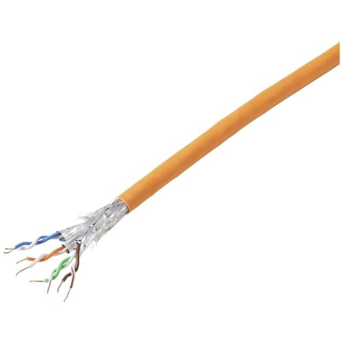 TRU Components Netzwerkkabel CAT 7a S/FTP 4 x 2 x 0.26mm² CPR-Dca Zertifiziert Orange 100m von TRU Components