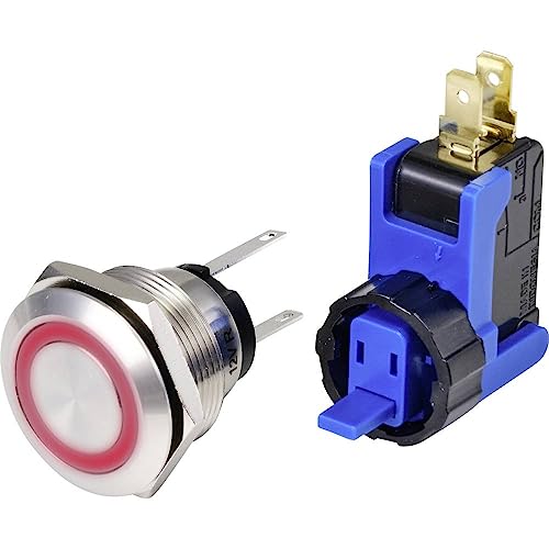 TRU Components TC-9201352 Drucktaster 250V 15A 1 x EIN/Aus tastend Rot IP65 1St. von TRU Components