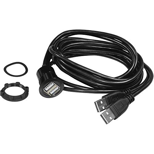 TRU Components USB A Einbaubuchse 2.0 2 x USB A Buchse auf 2 x USB A Stecker mit 1.50m Kabel 1457896 von TRU Components