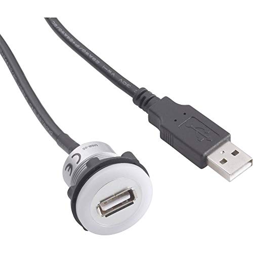 TRU Components USB A Einbaubuchse 2.0 Schwarz 1 x USB A Buchse auf 1 x USB A Stecker mit Beleuchtung und 1.50m Kabel Inhalt: 1St. TRU Components USB A Einbaubuchse 2.0 Schwarz 1 x USB A Buchse auf 1 x USB A Stecker mit Beleuchtung und 1.50m Kabel Inhalt: 1St. von TRU Components