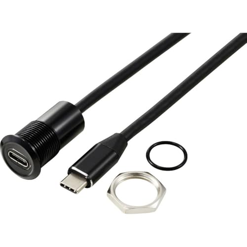 TRU Components USB-C® (3.1) Buchse/Stecker 1 m Kabel schwarz TC-13376328 Inhalt: 1 St. von TRU Components