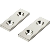 TRU Components W40L15T3-2M4 Permanent-Magnet Rechteckig (L x B x H) 40 x 15 x 3mm N35 Grenztemperatu von TRU Components