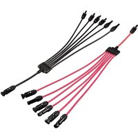 Tru Components - Je 1x Verteiler y Solarstecker Stecker auf 6x Buchse + Buchse auf 6x Stecker TC-12195672 Schwarz, r von TRU Components